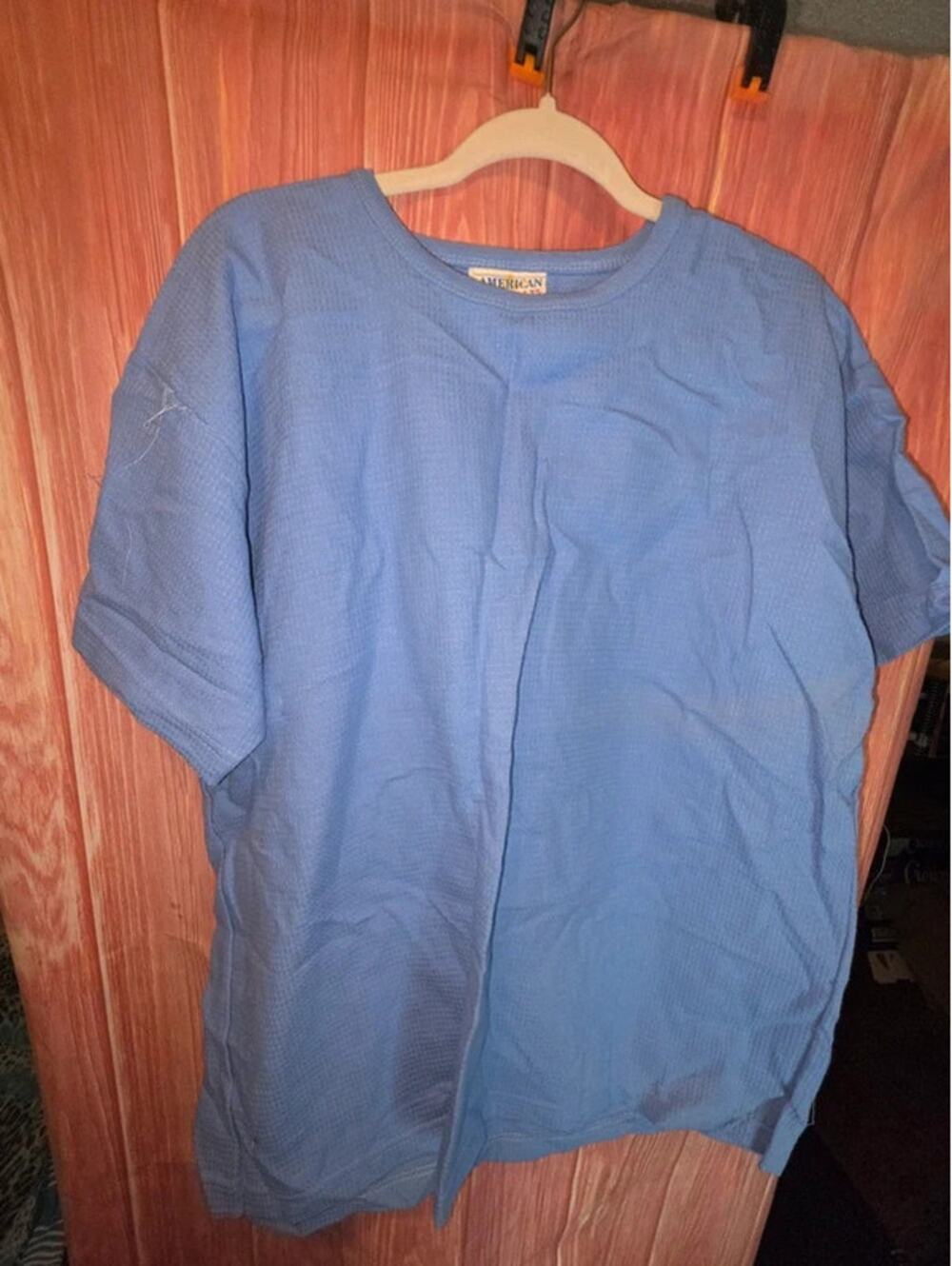 Vintage American Spirit Sport Blue Waffle Textured Crewneck Top XL